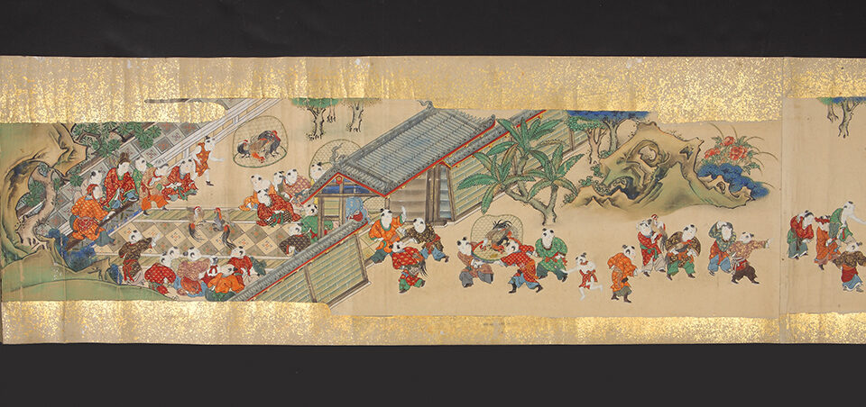 Three picture scrolls emakimono on fine paper, with a series of ...